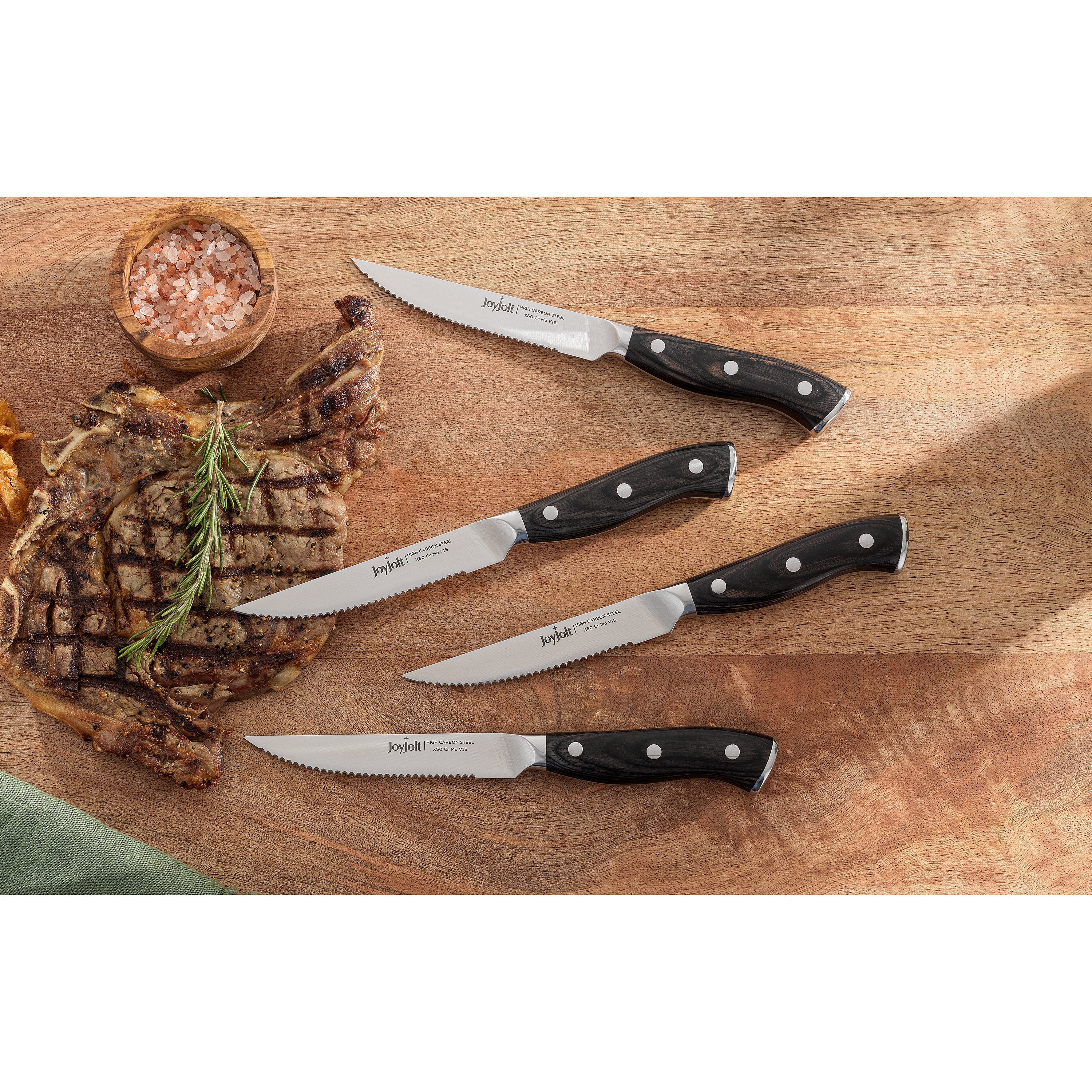 JoyJolt couteaux steak haute carbone lot de 4