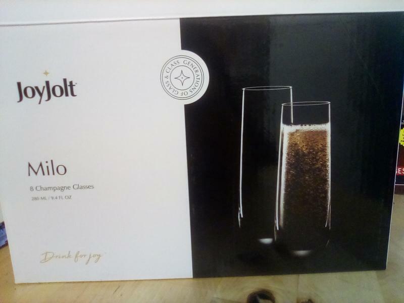 JoyJolt Milo verres champagne 28 cl lot 8 cristal