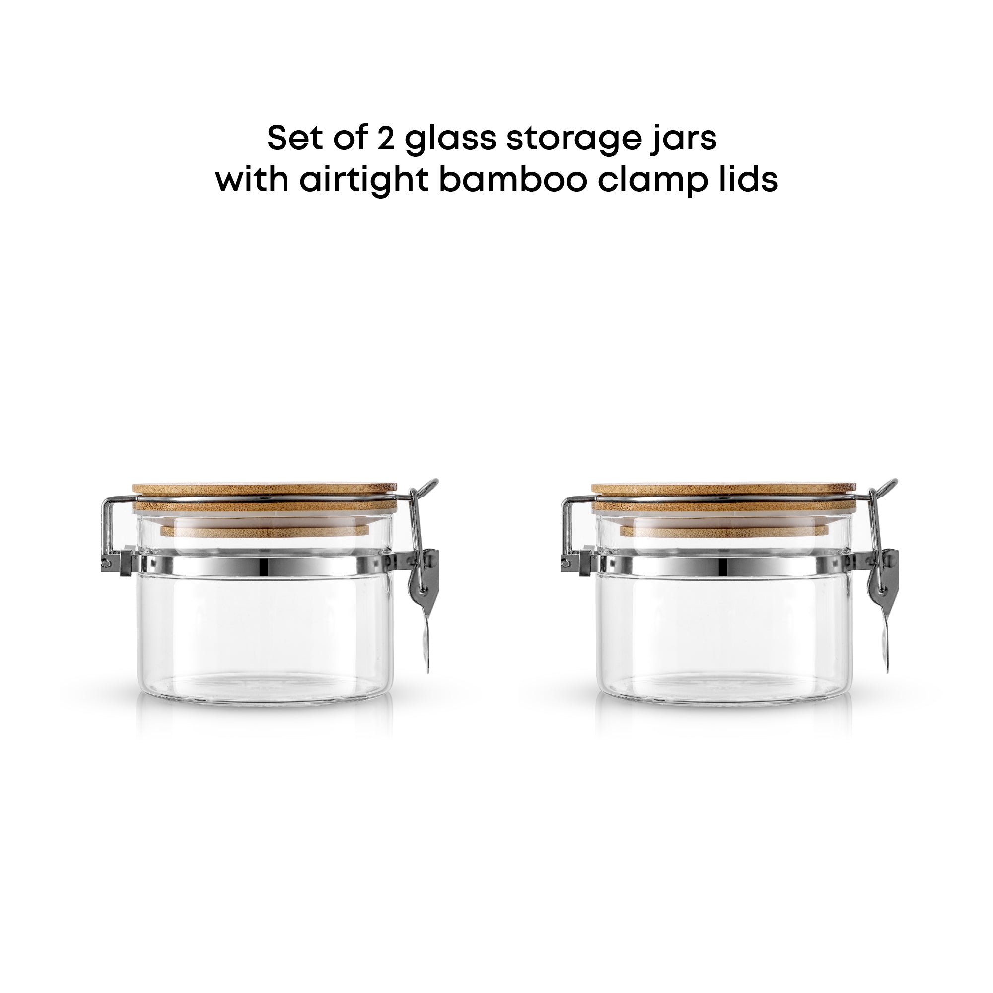 JoyJolt bocaux verre hermétiques lot de 2 bambou apéro