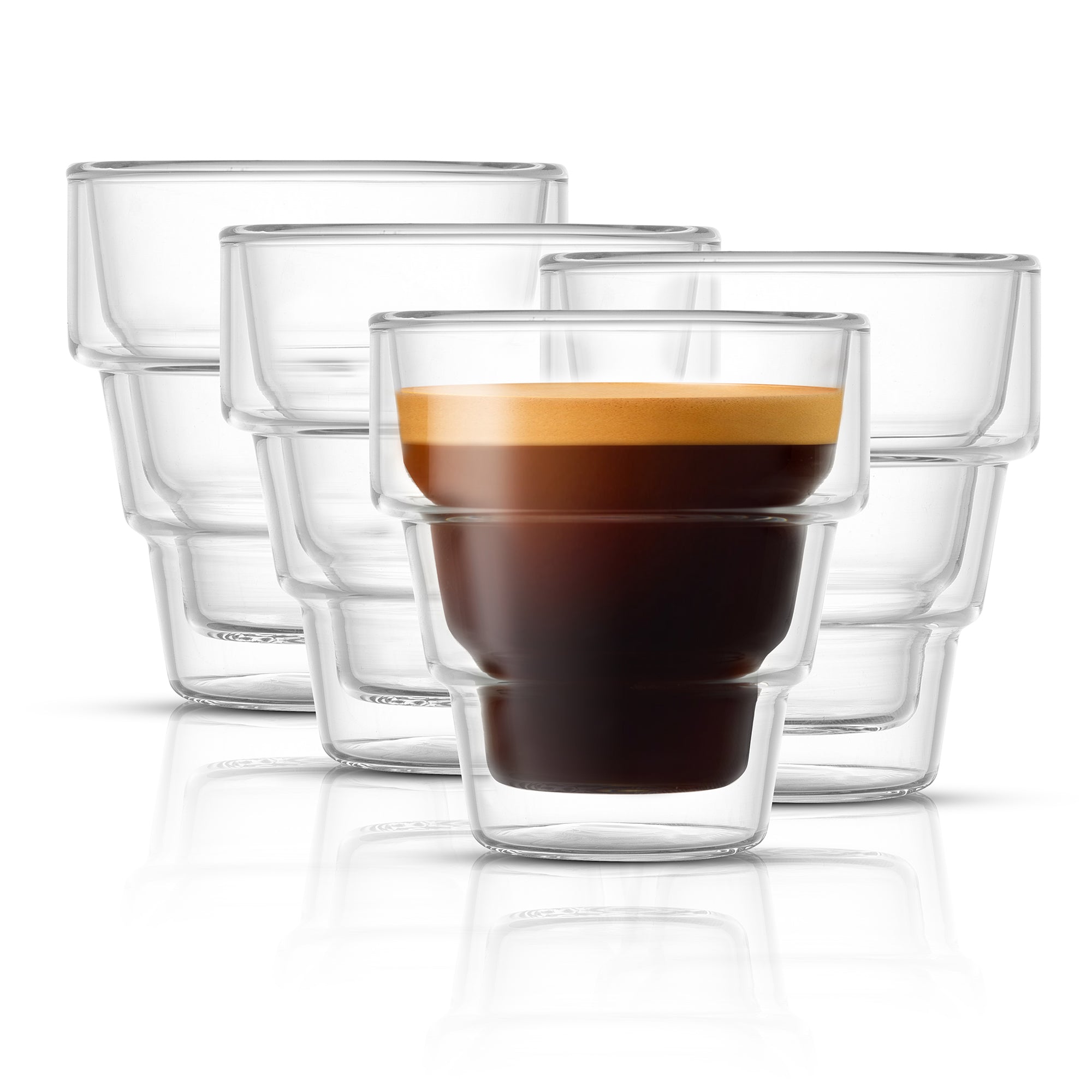 JoyJolt Pila Double Walled tasses à espresso lot de 2 11 cl