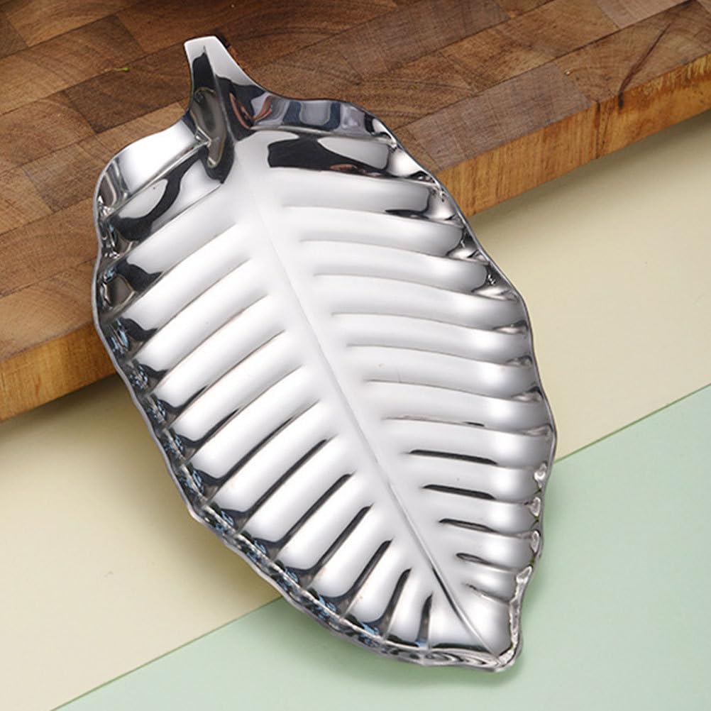 Alipis plateau feuille argent décoratif apéro