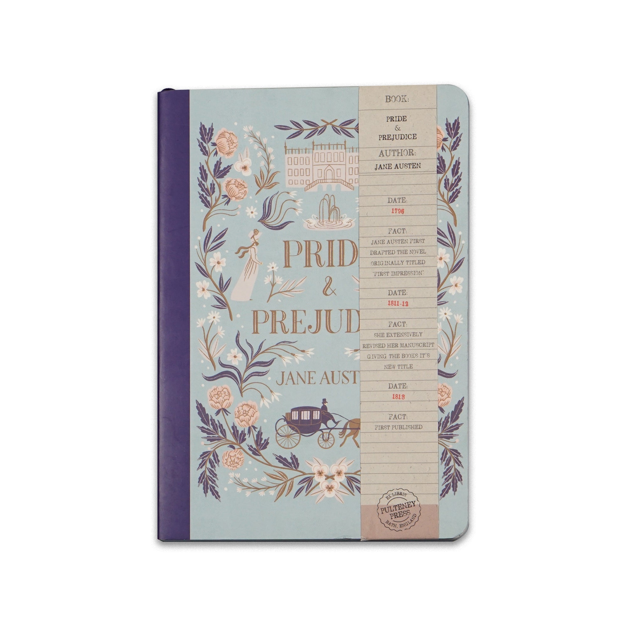 Pulteney Press Pride & Prejudice carnet A5 souple bleu