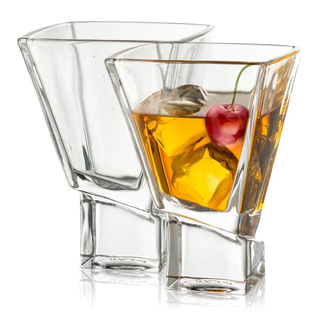 JoyJolt Carre verres à cocktail lot de 2 24 cl carrés