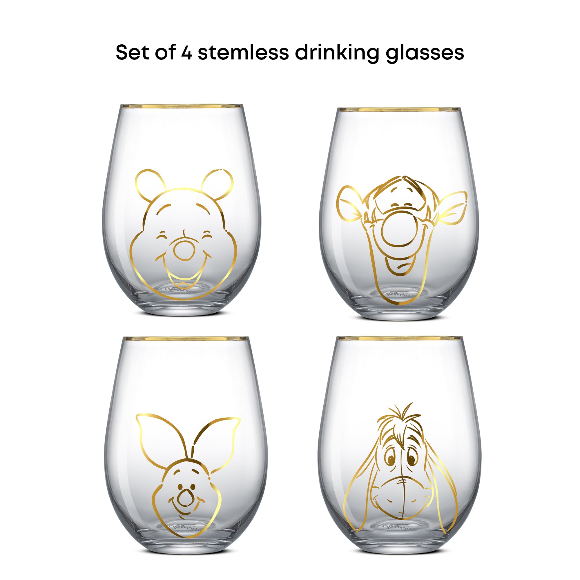 JoyJolt Winnie verres sans pied 19 oz lot de 4 doré