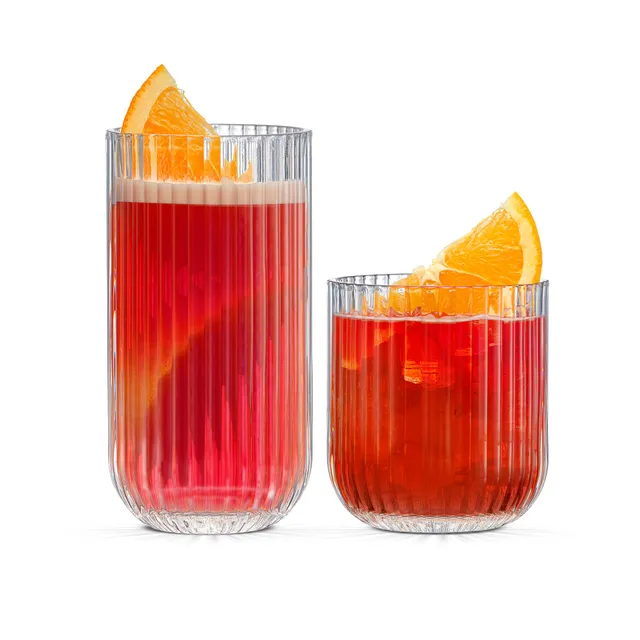 JoyJolt Lotus verres striés lot de 8 cannelés