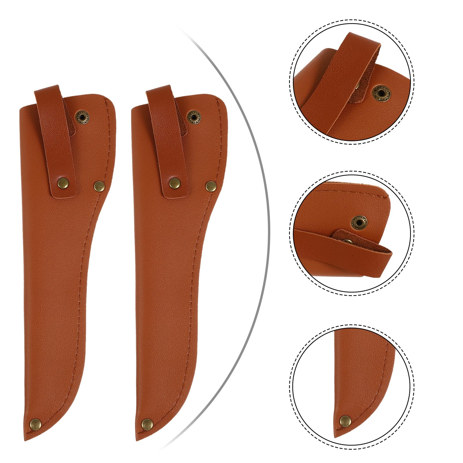 Alipis Gaine Couteau cuir protege-lame lot de 2 marron