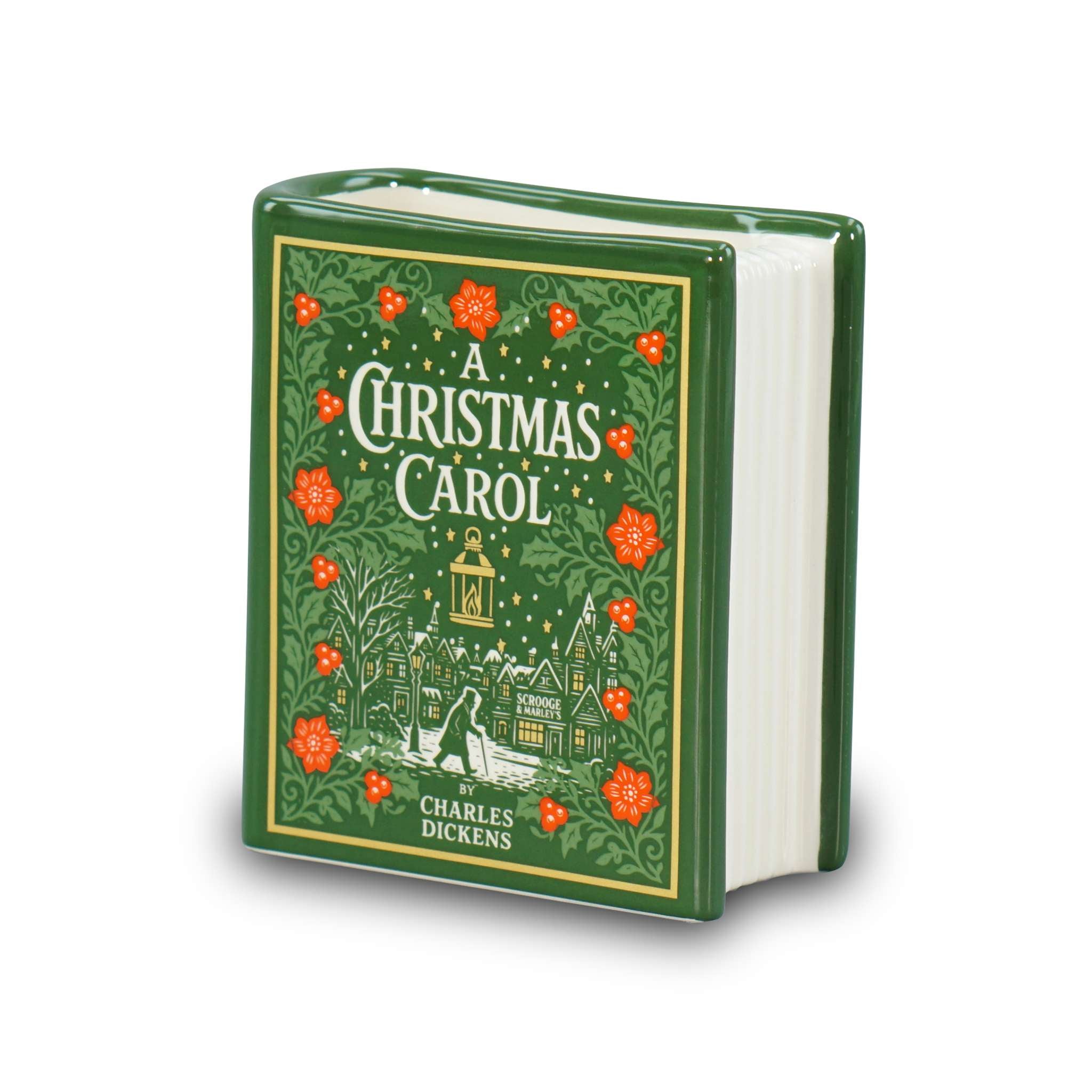 HMB A Christmas Carol pot céramique livre 10cm vert
