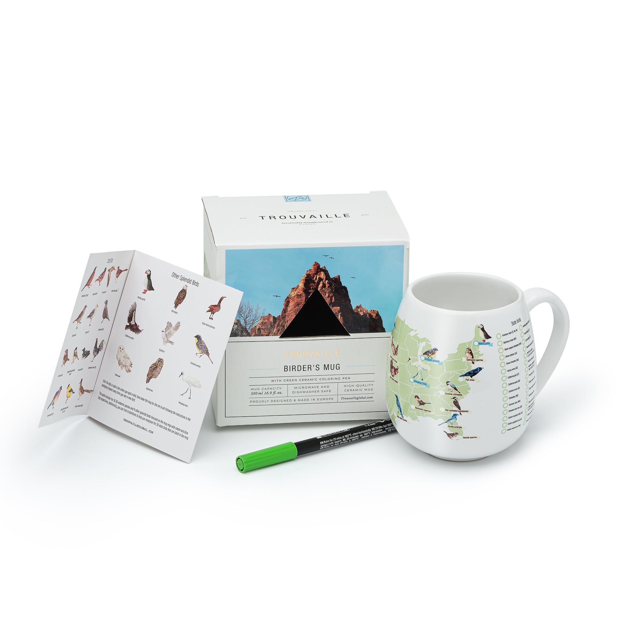 Trouvaille Global US Birder's Checklist mug oiseaux USA