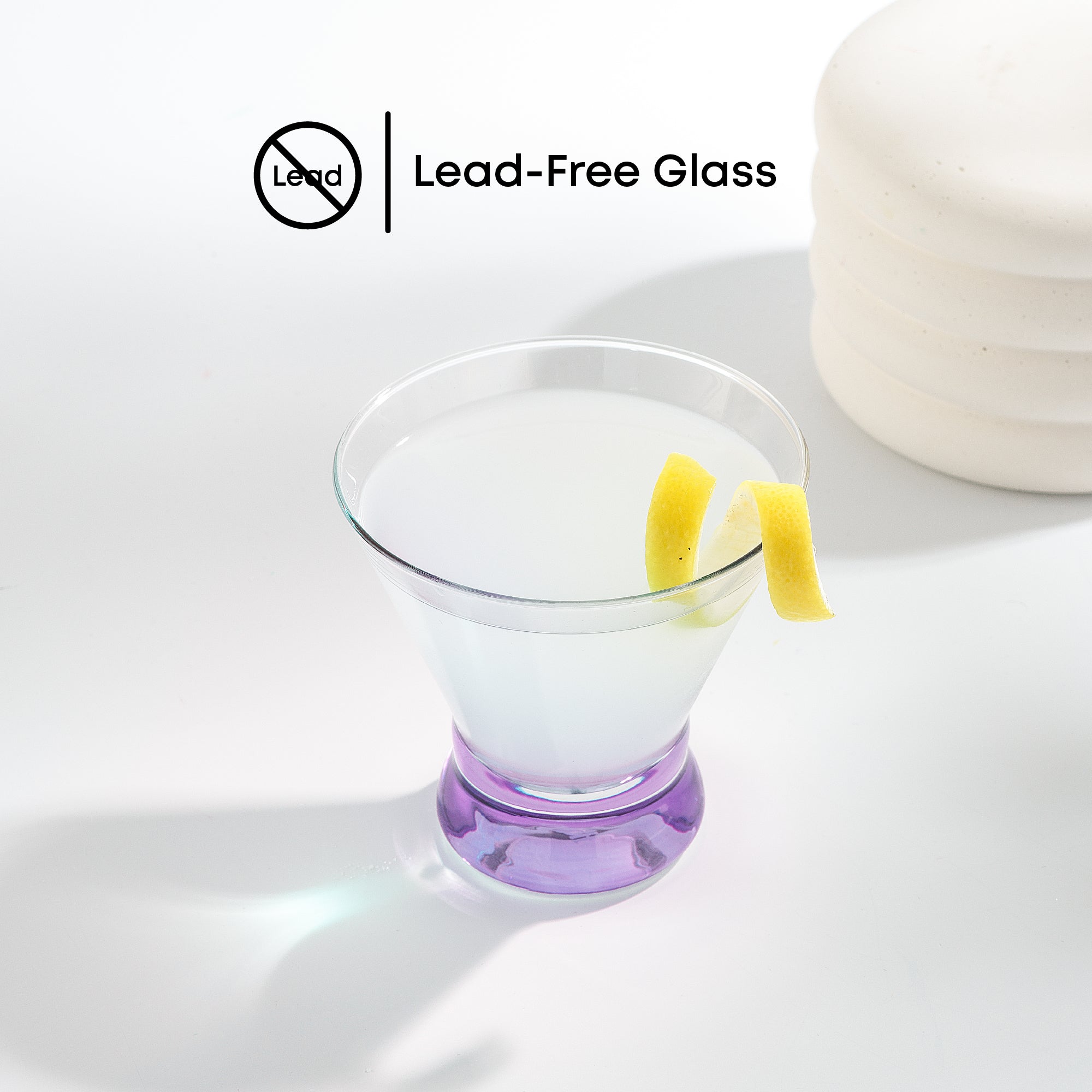 JoyJolt Hue Verres Martini sans Pied 22 cl Lot 6