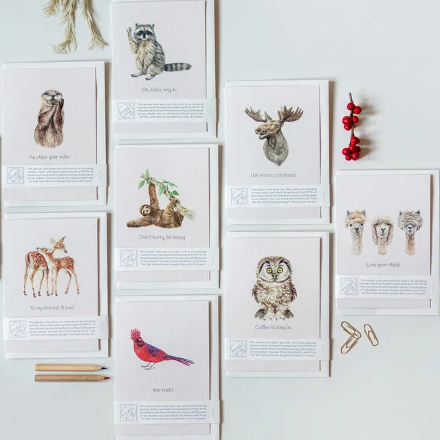 Trouvaille Carte Animaux Greeting Card Caritative Animaux