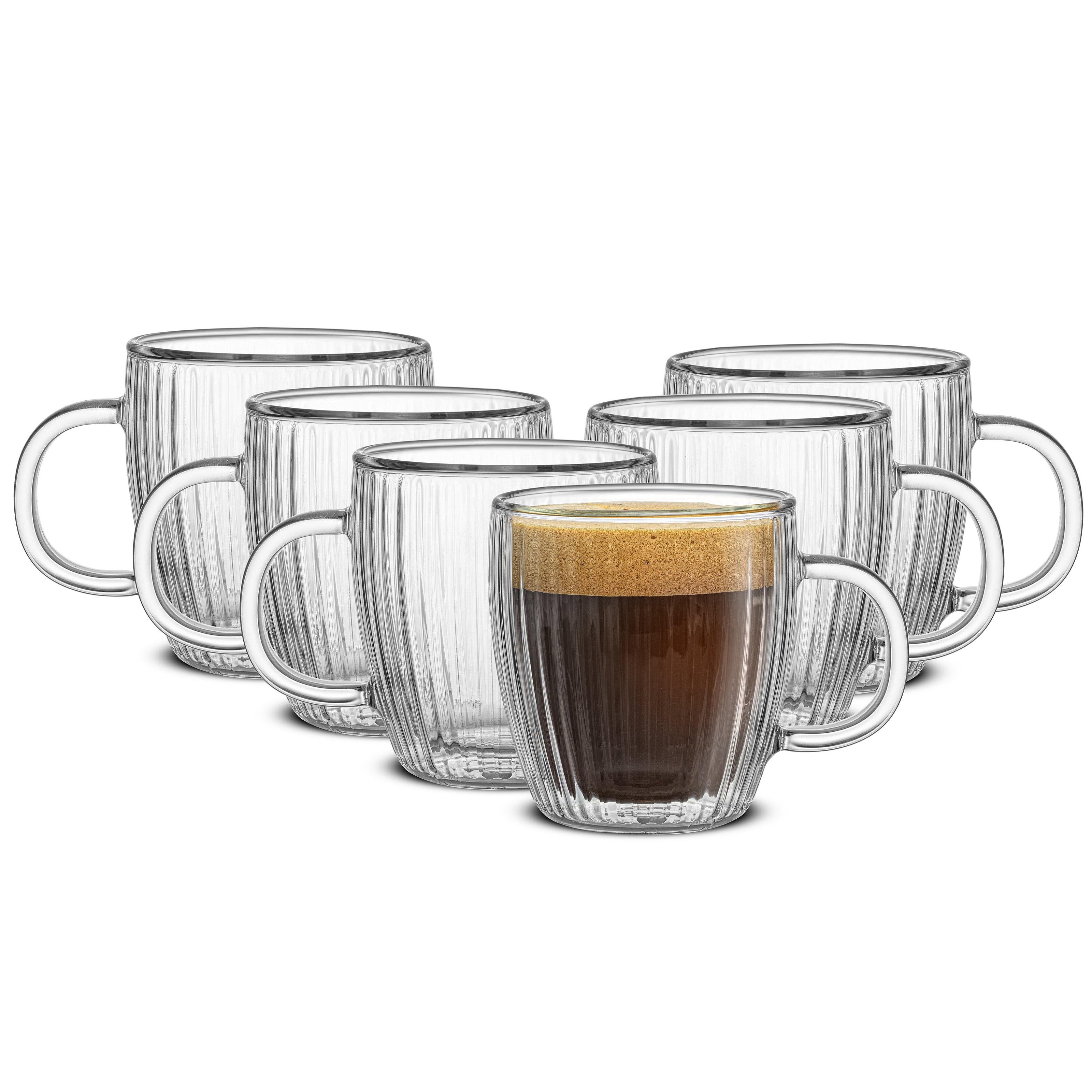JoyJolt Savor verres espresso double paroi 2 x 16 cl cannelés