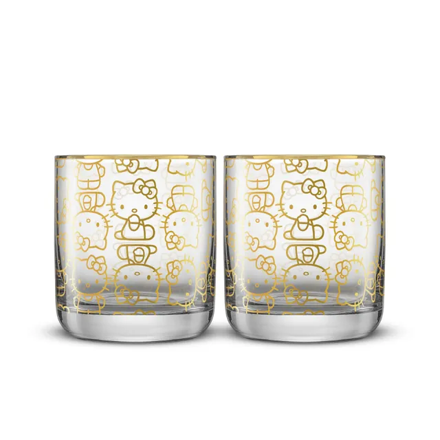 JoyJolt Hello Kitty Charmed verres courts 30 cl lot 2 doré