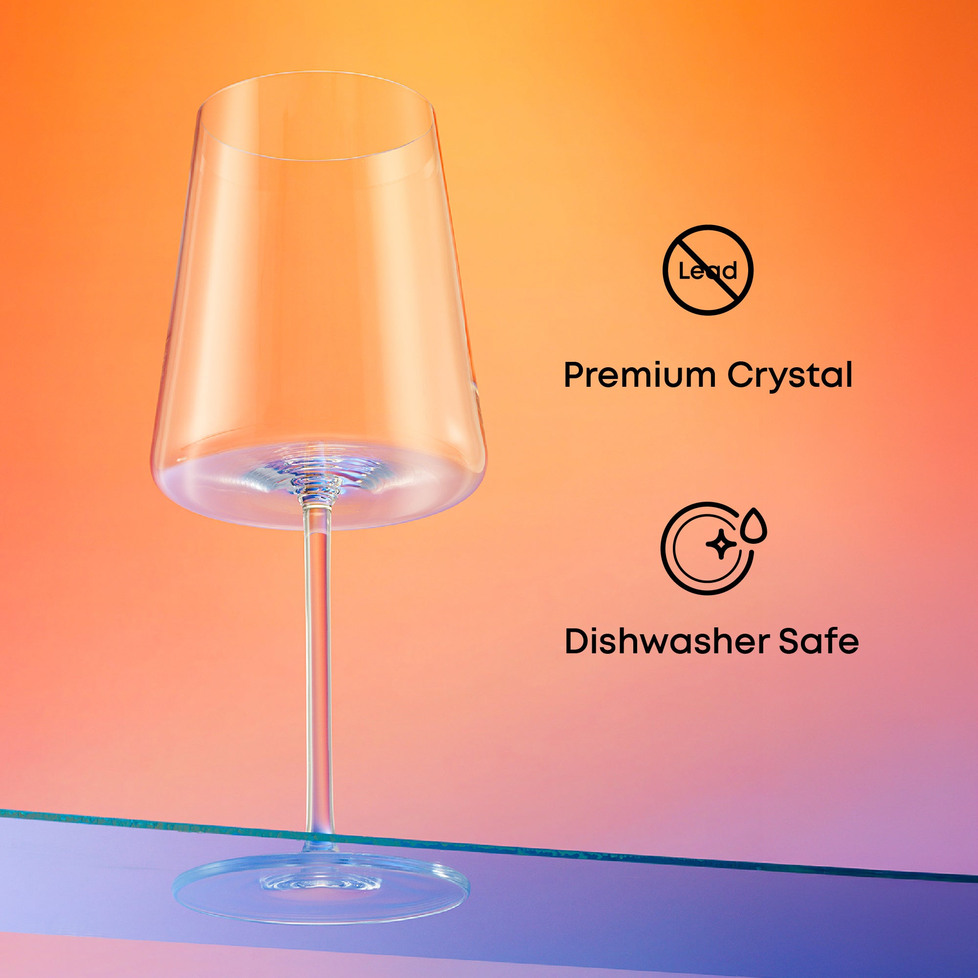 JoyJolt Aura verres à vin rouge lot de 4 cristal