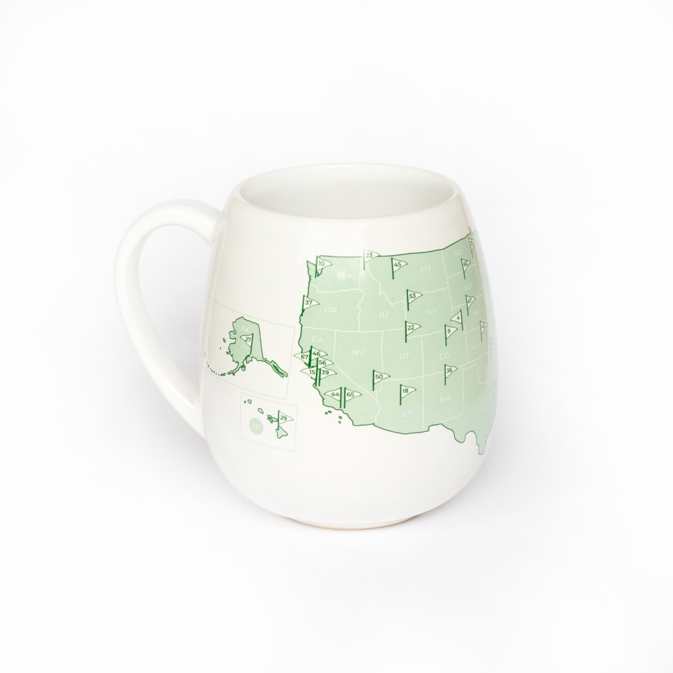 Trouvaille Global US Golf Courses mug à colorier 76 parcours