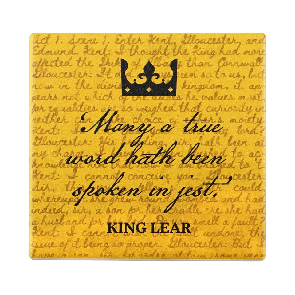 Shakespeare King Lear dessous de verre céramique jaune