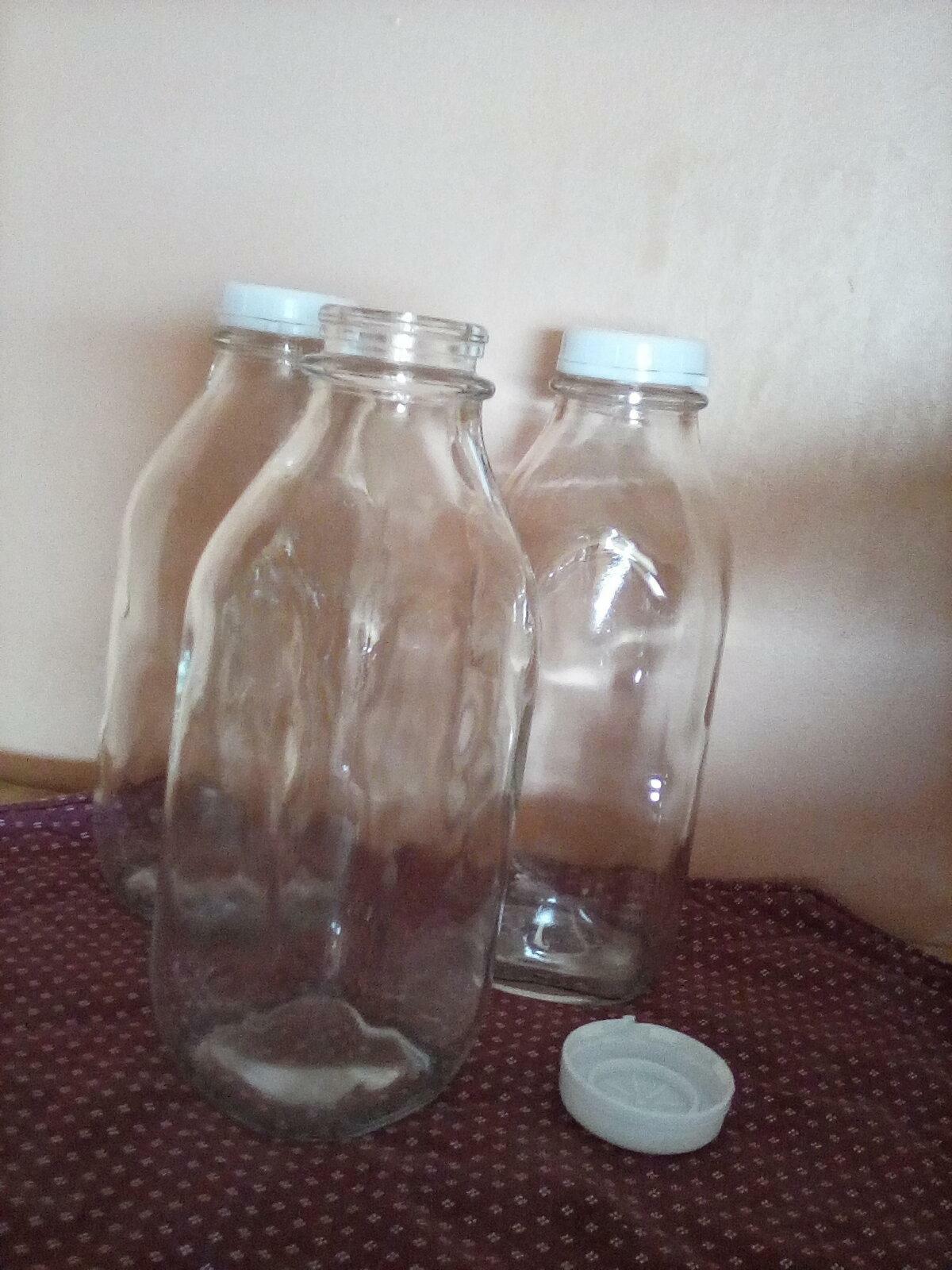 JoyJolt bouteille lait verre 96 cl lot 3 avec bec verseur