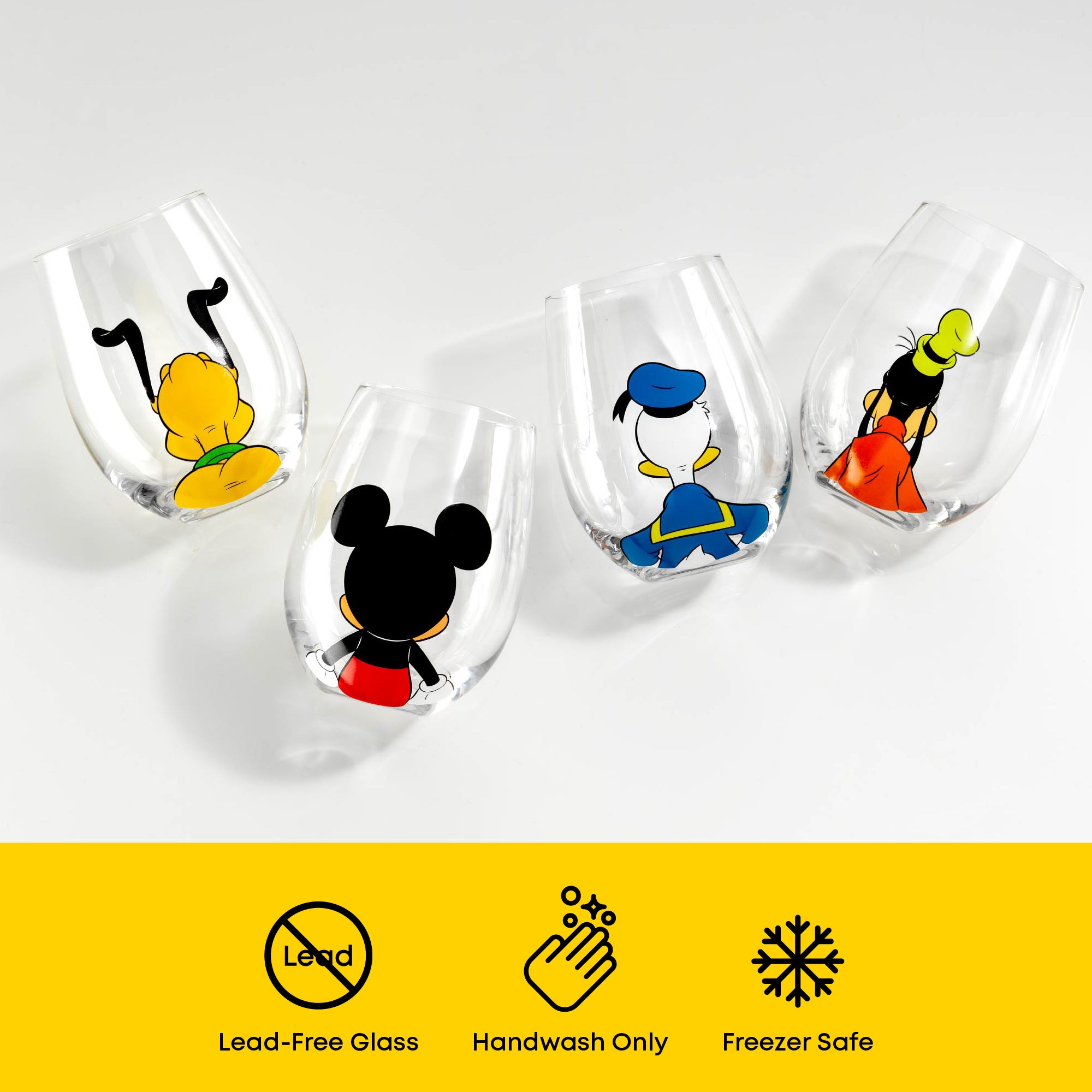 JoyJolt Mickey verres sans pied 43 cl lot 4