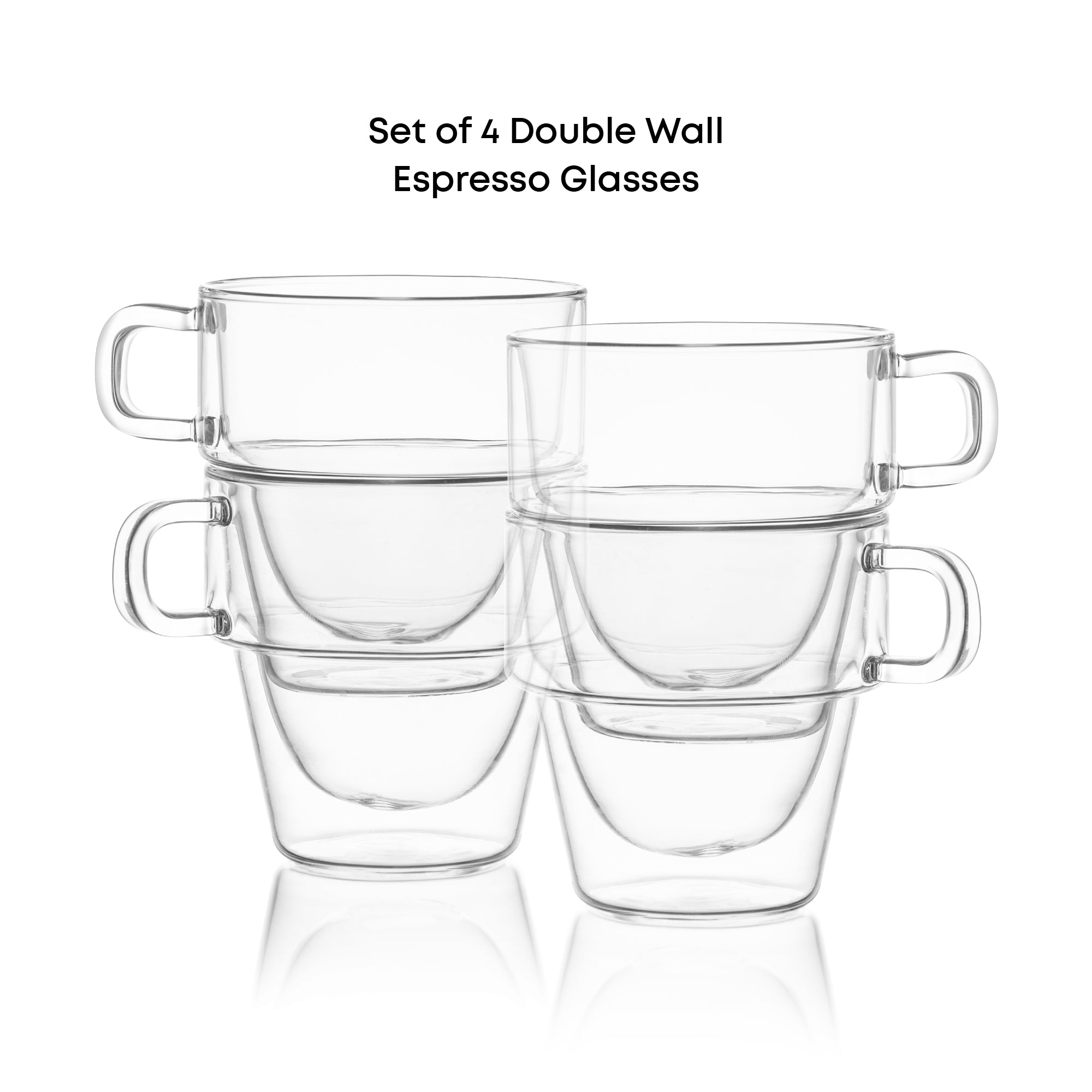 JoyJolt Stoiva verre espresso double paroi 15 cl lot 4