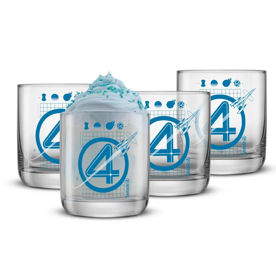 JoyJolt Fantastic Four Blueprint verre whisky 30cl lot 4