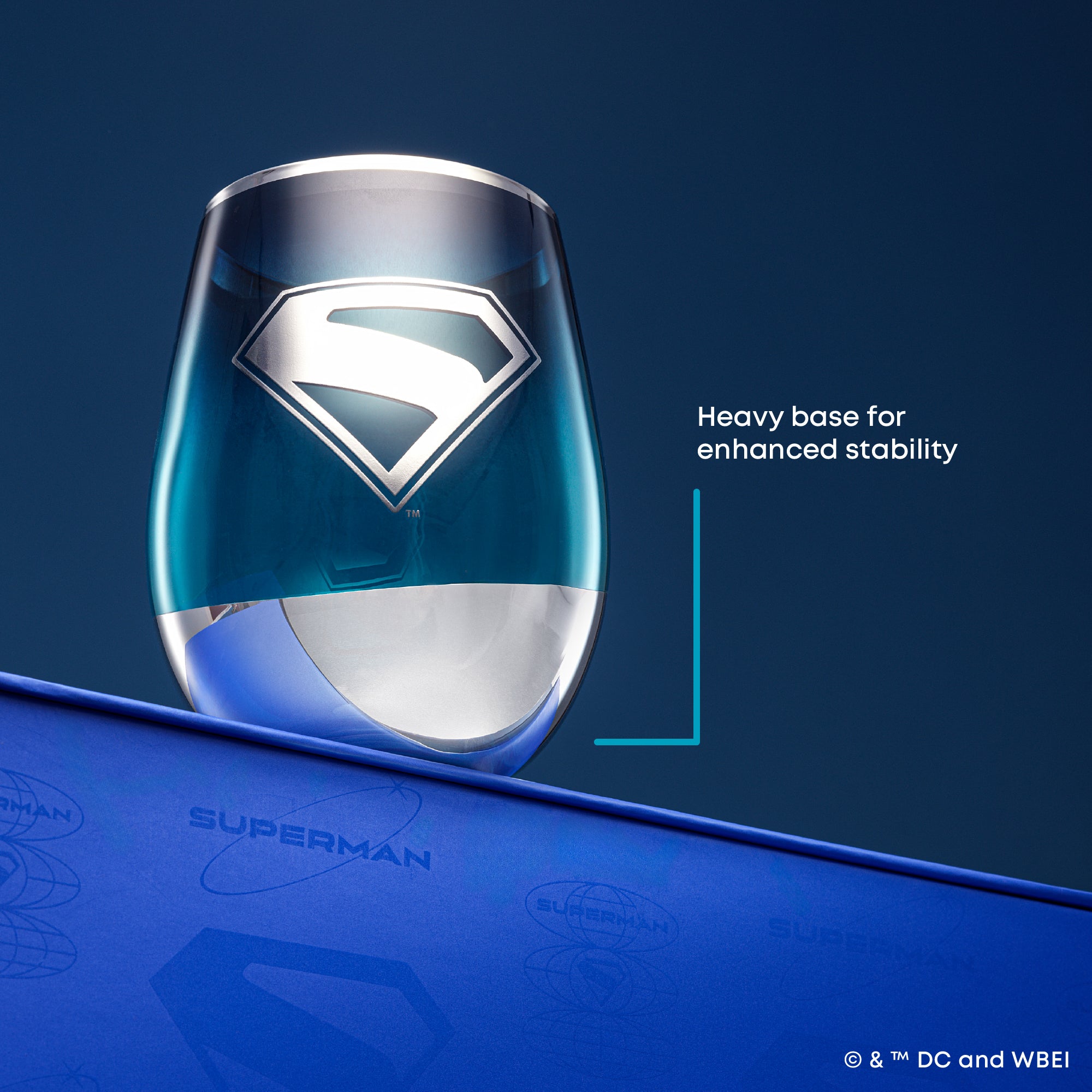 JoyJolt Superman verre sans pied 56 cl lot de 4 espoir
