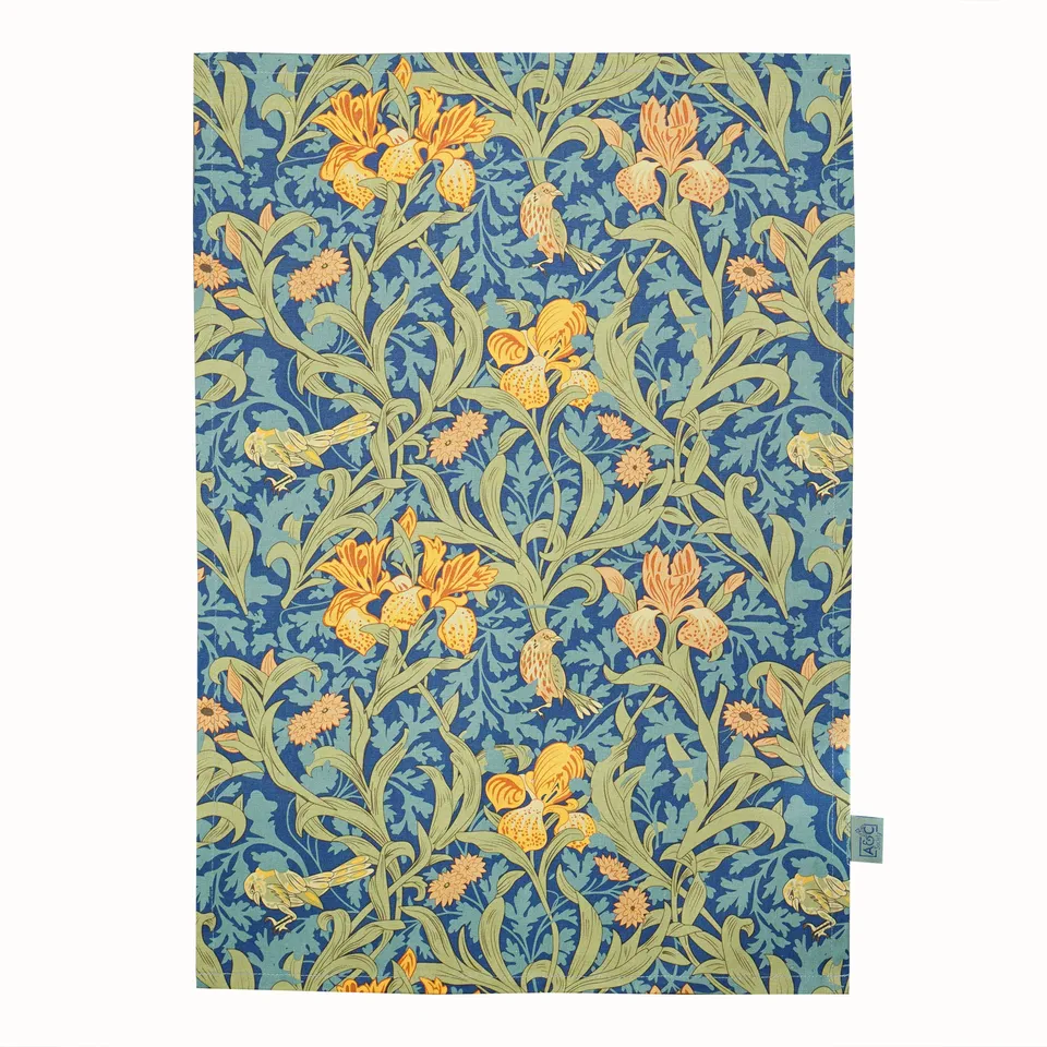 John H. Dearle Iris torchon coton recyclé bleu