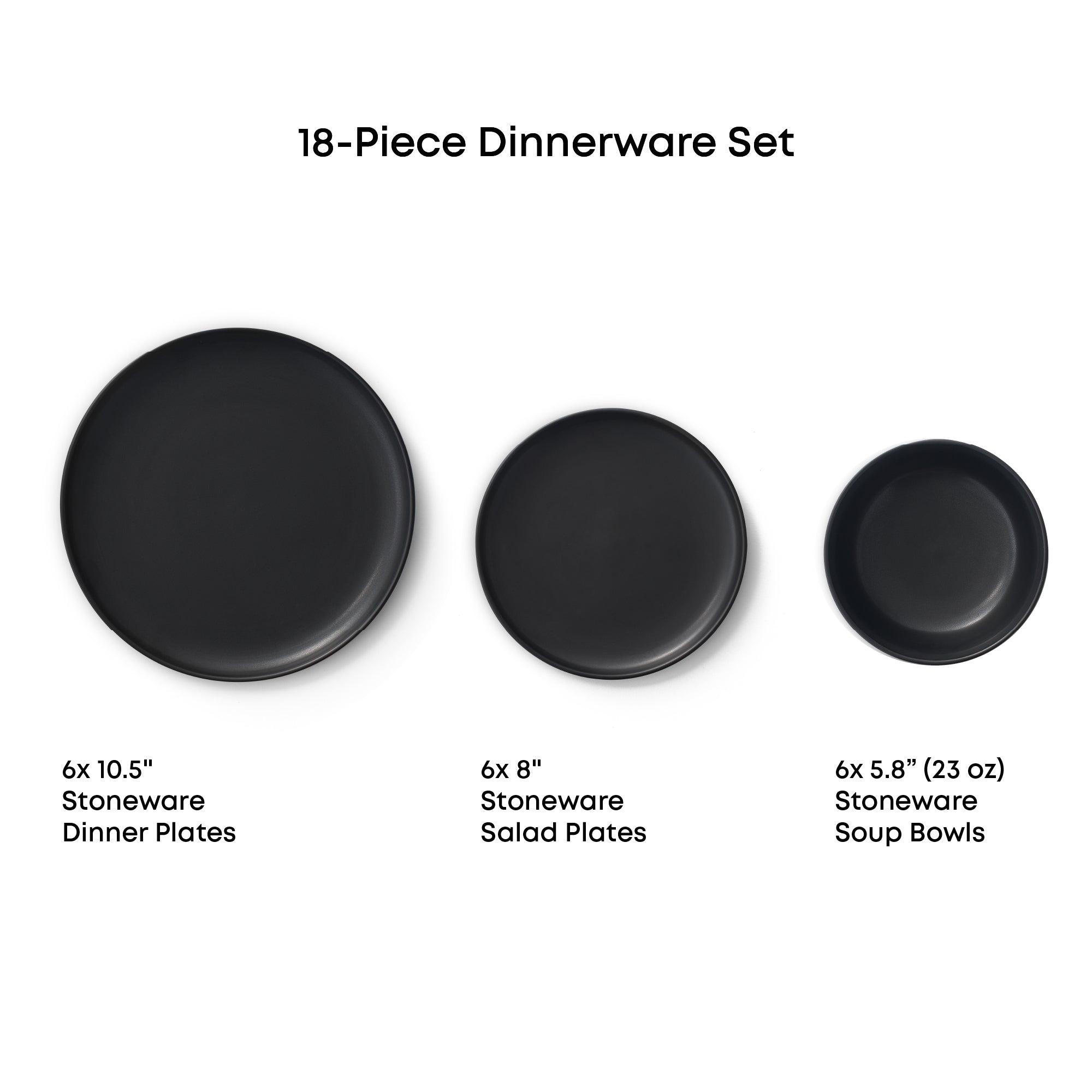 JoyJolt Mesa service assiettes grès 18 pièces 6 personnes mat