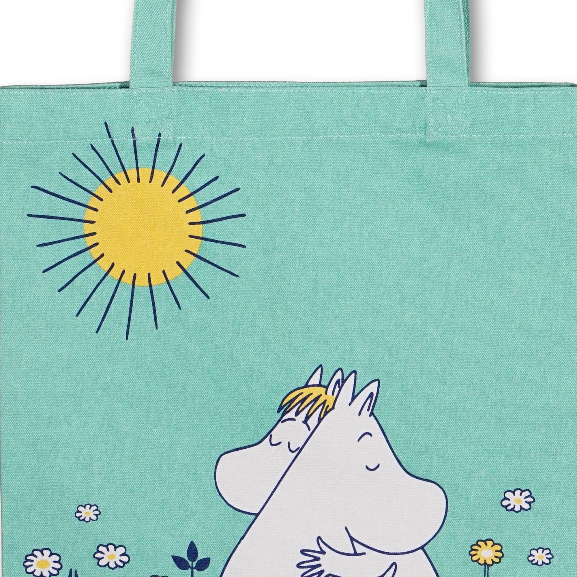 Moomin Hug sac shopper coton recyclé teal 42 cm