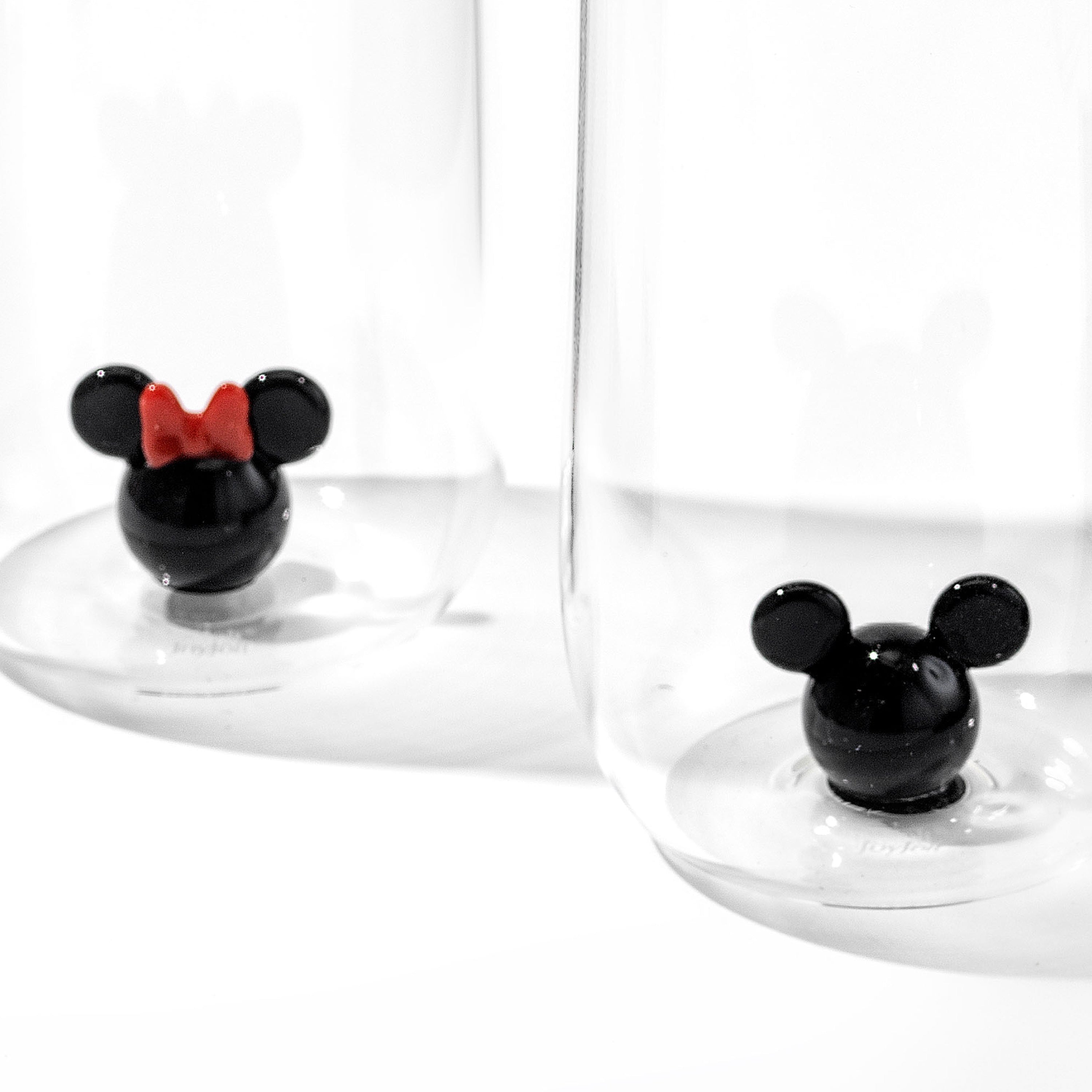 JoyJolt Mickey Minnie verres lot de 2 39 cl 3D blanc