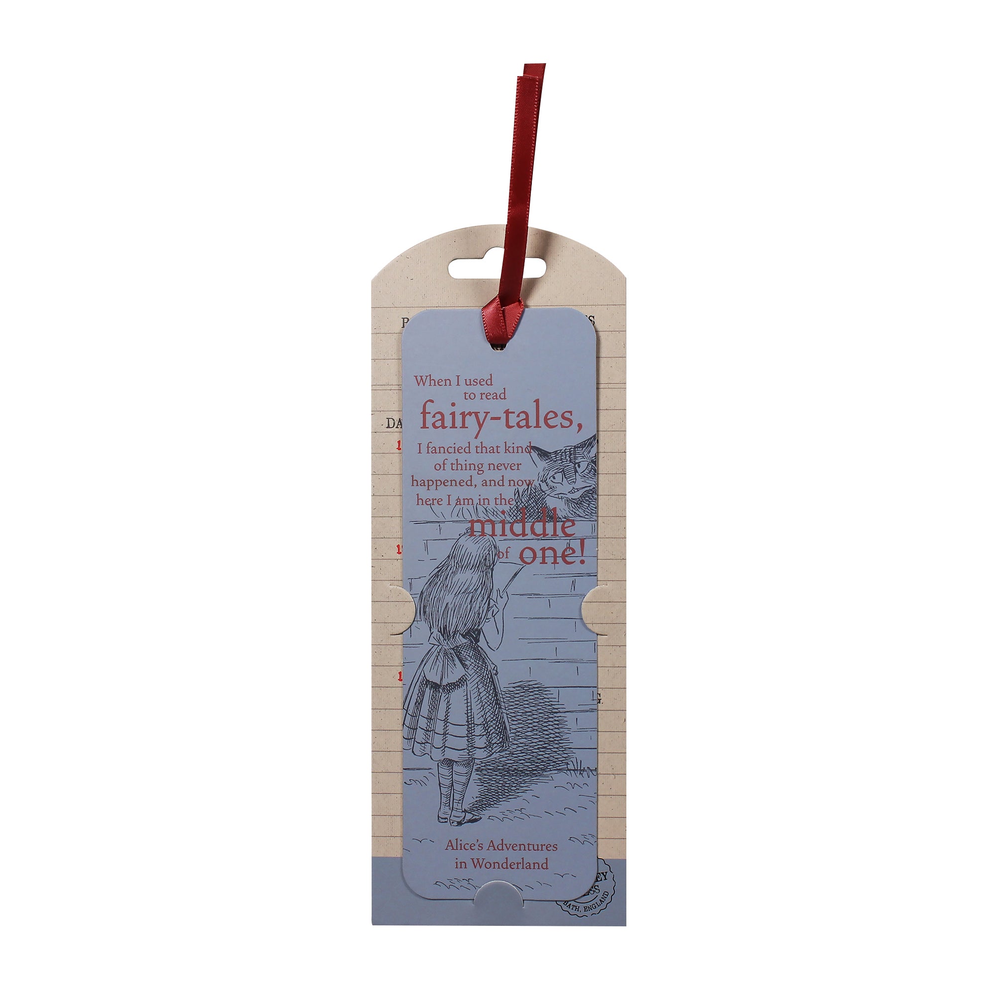 Pulteney Press Alice marque-page papier bleu ruban