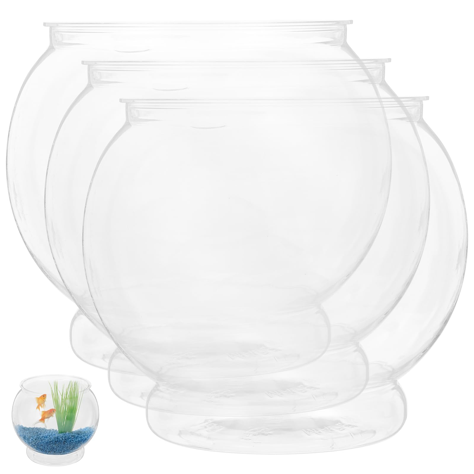 Alipis bocal à poisson plastique transparent 15cm lot 3