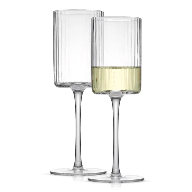 JoyJolt Elle verre vin blanc strié 34 cl lot de 2