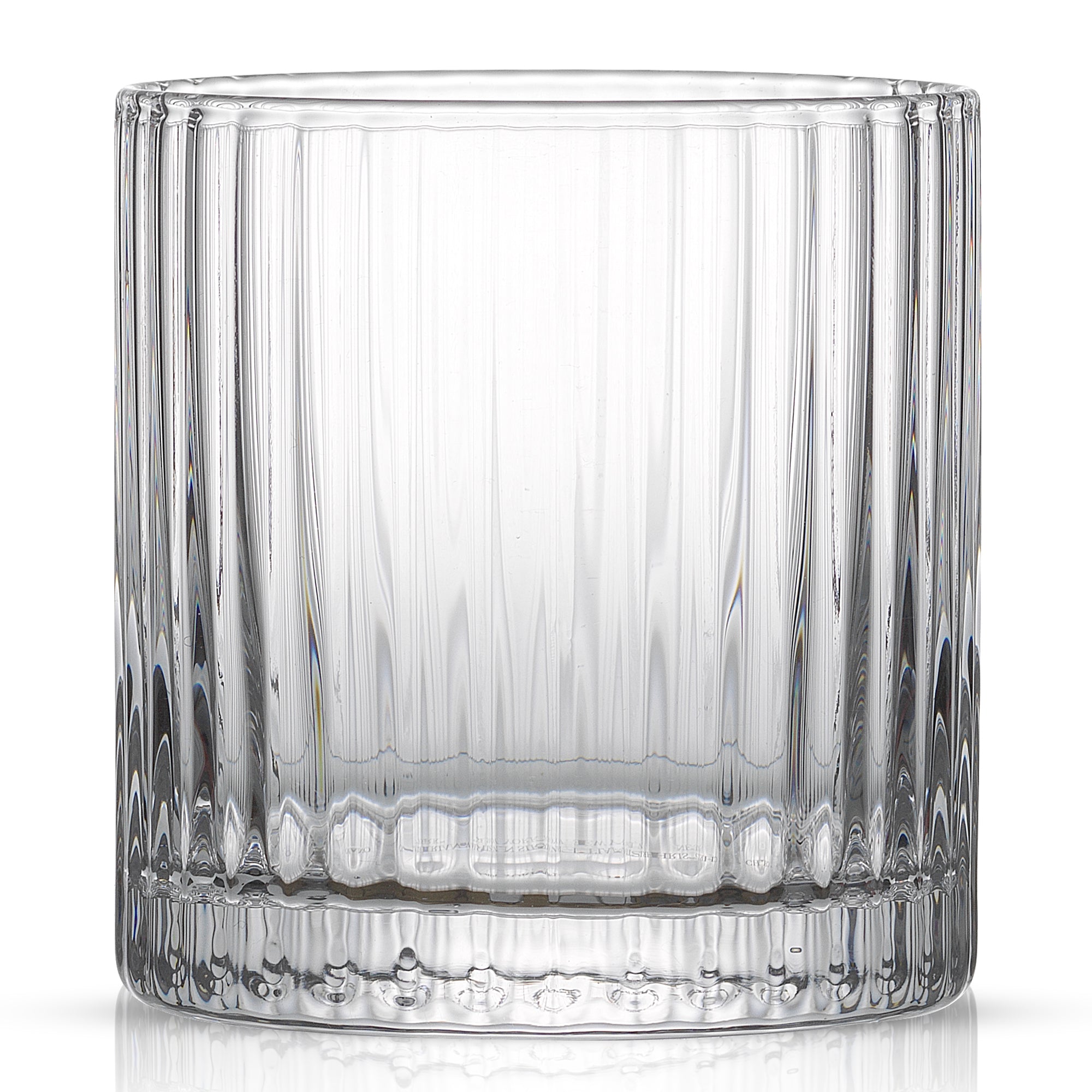 JoyJolt Elle Fluted Cylinder verre whisky lot 2 strié