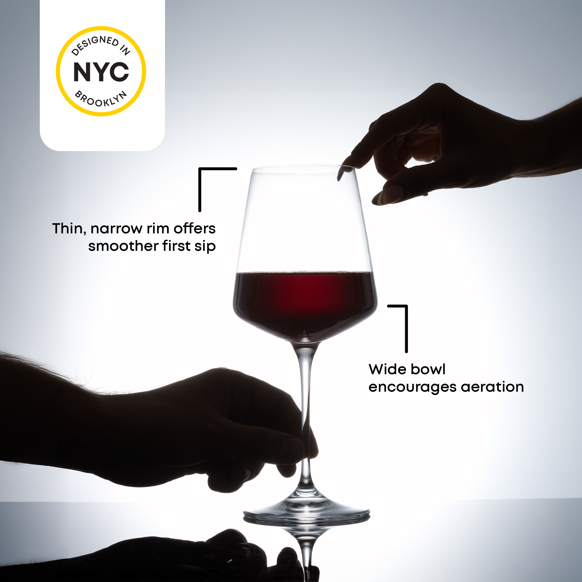 JoyJolt Sidney verres à vin rouge 4x56 cl cristal