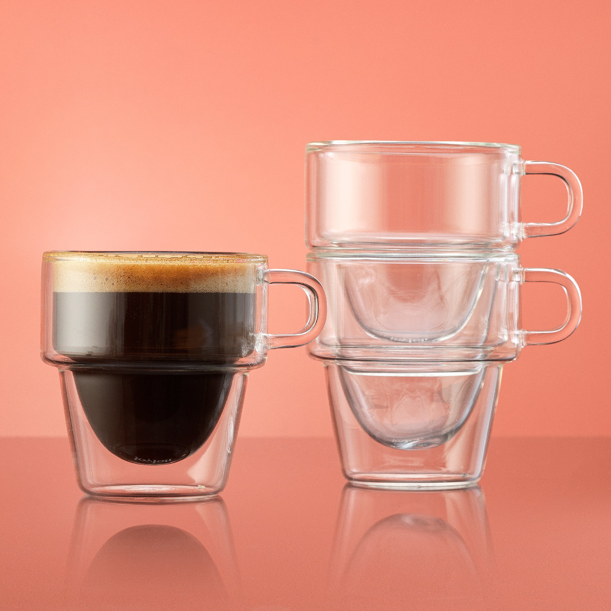 JoyJolt Stoiva verre espresso double paroi 15 cl lot 4