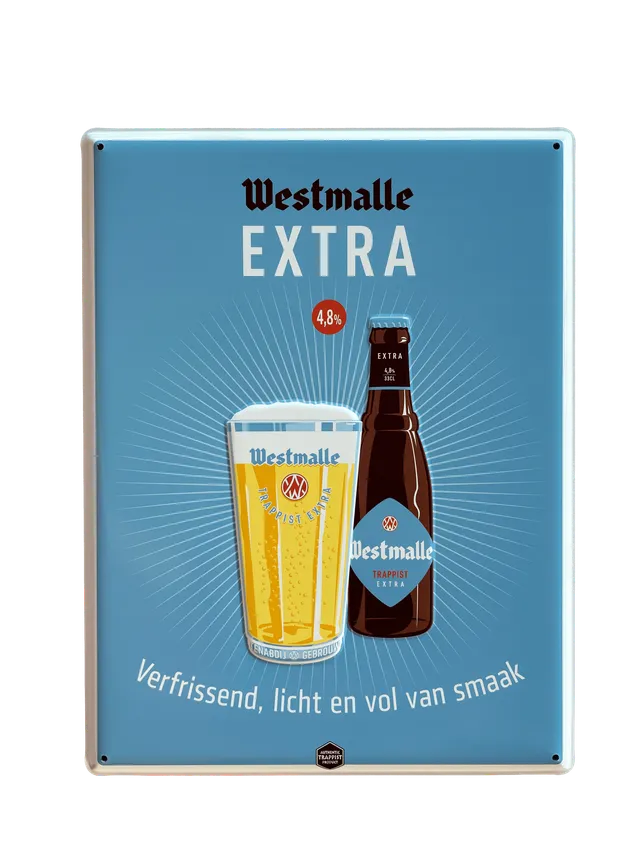 Westmalle Extra plaque métal 40x30 cm relief