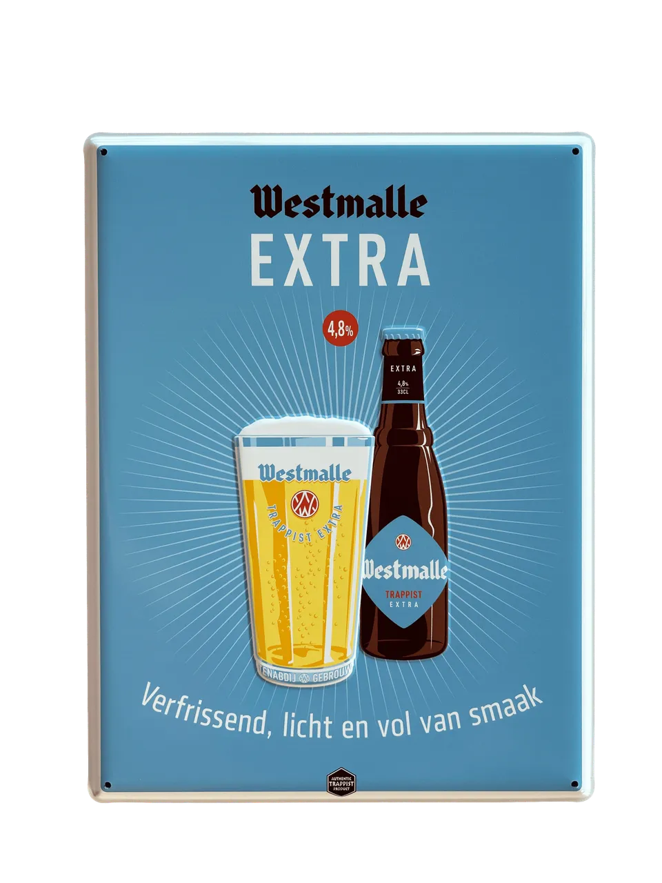 Westmalle Extra plaque métal 40x30 cm relief