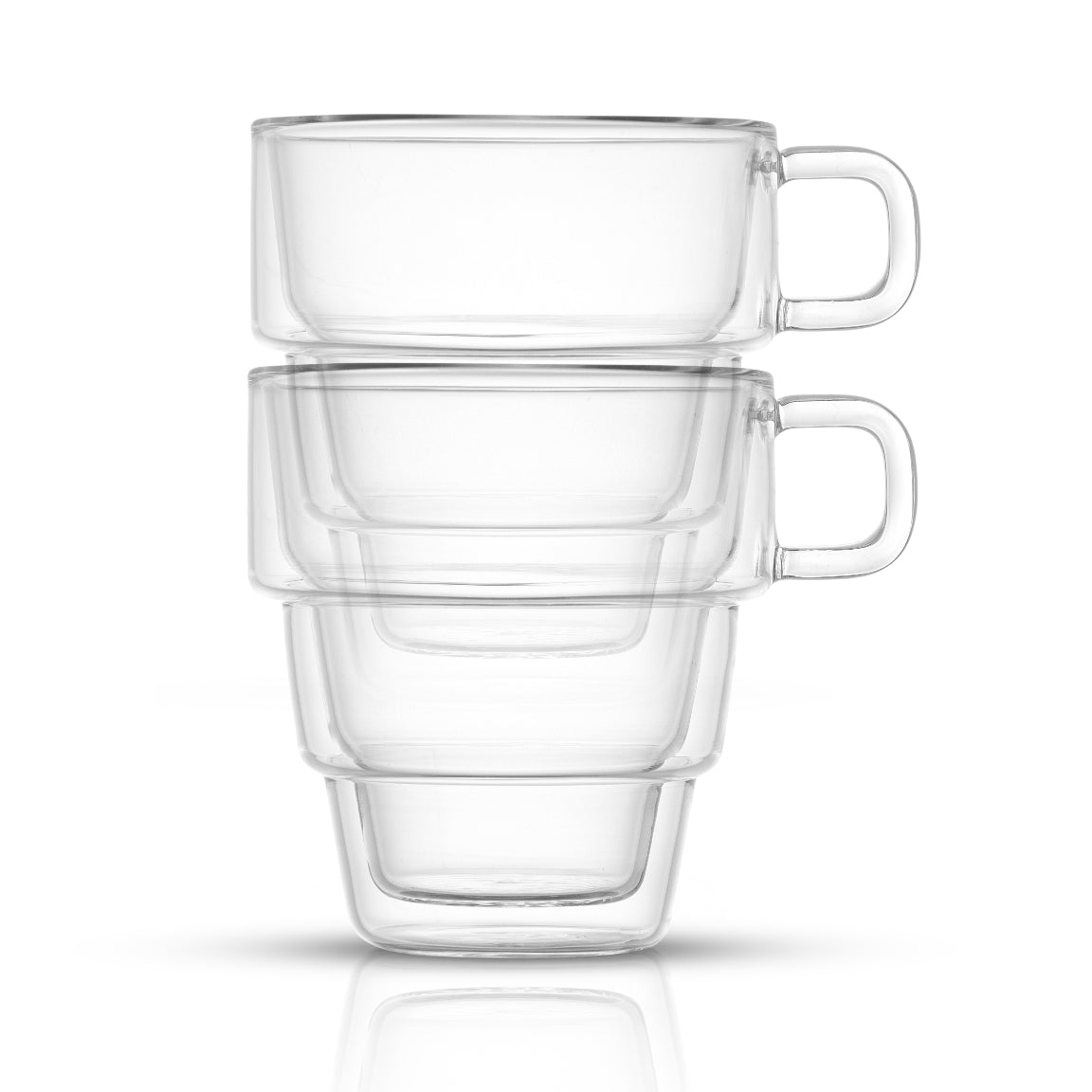 JoyJolt Pila mug verre double paroi 30 cl lot de 2 anse