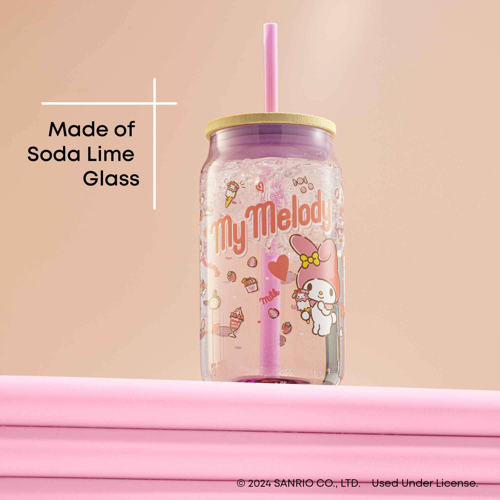 JoyJolt Hello Kitty My Melody gobelet canette 47 cl paille