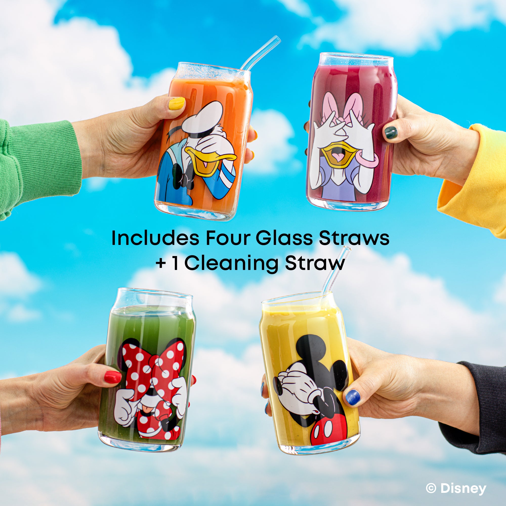 JoyJolt Disney Peek-a-Boo verre canette 47 cl lot 4