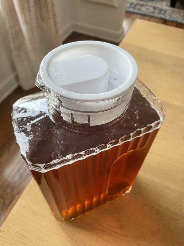 JoyJolt carafe en verre 1,18 L 40 oz avec couvercles