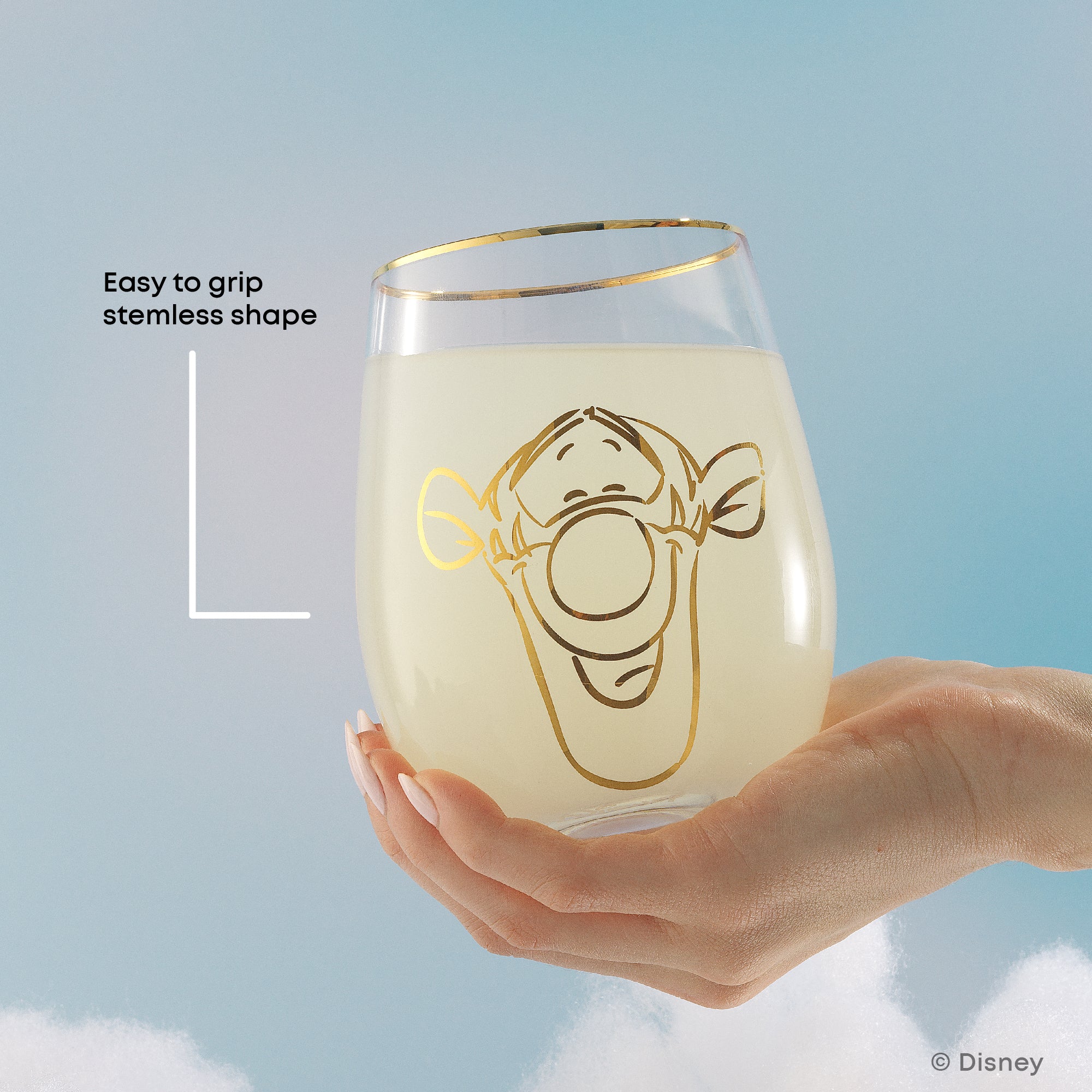 JoyJolt Winnie verres sans pied 19 oz lot de 4 doré