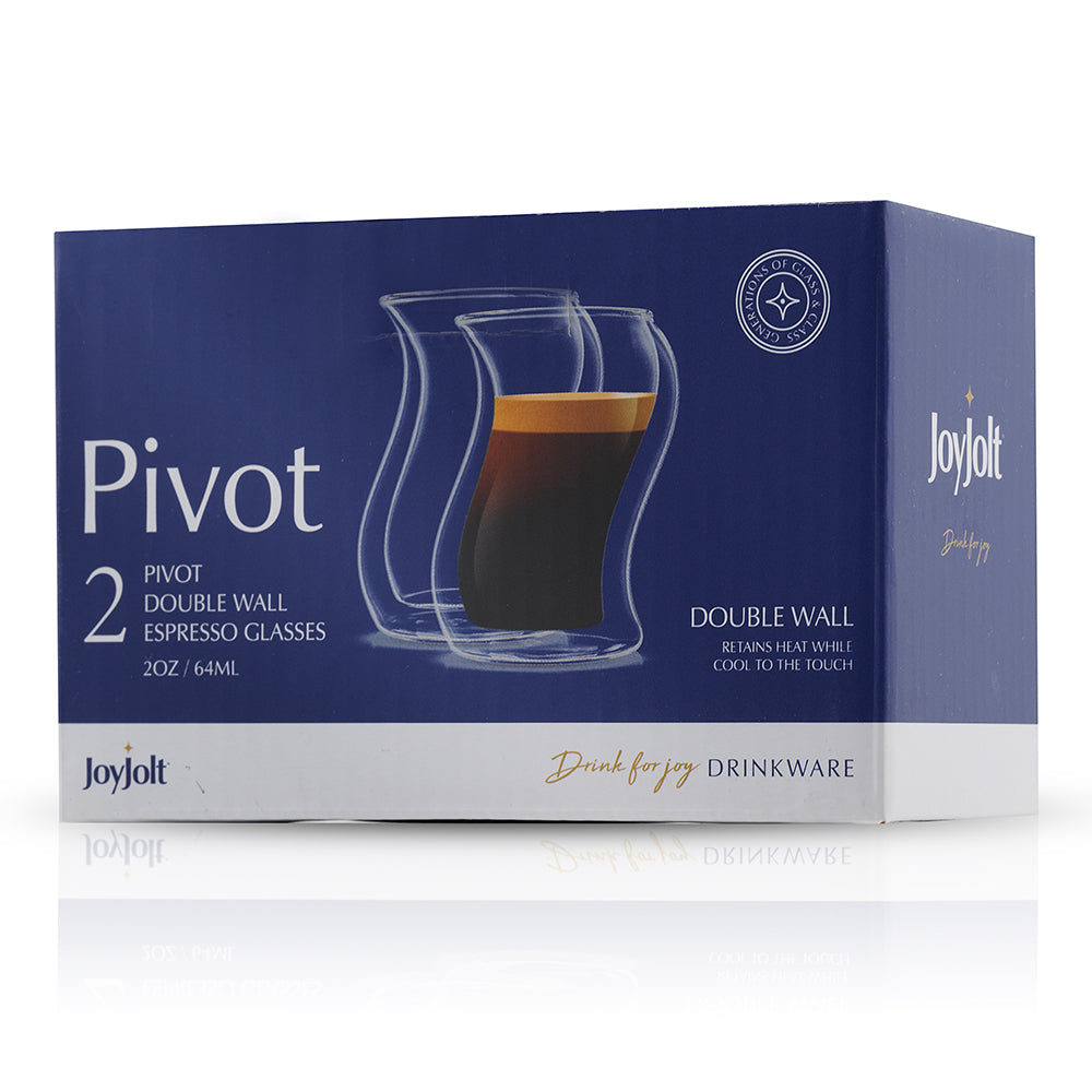 JoyJolt Pivot tasse espresso double paroi lot 2 6 cl