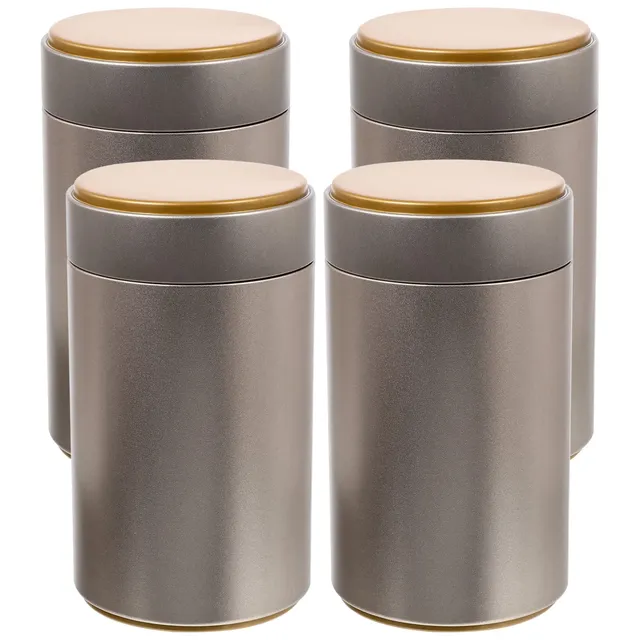 Alipis boîtes à café fer argent hermétiques lot de 4
