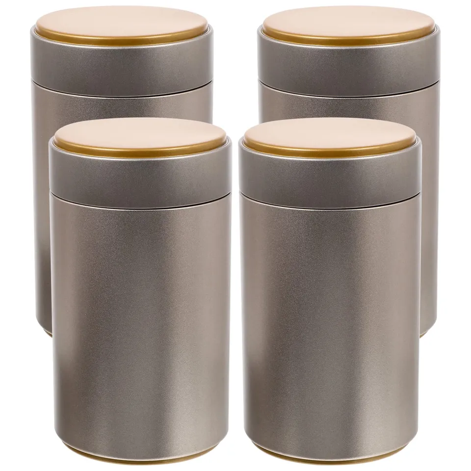 Alipis boîtes à café fer argent hermétiques lot de 4