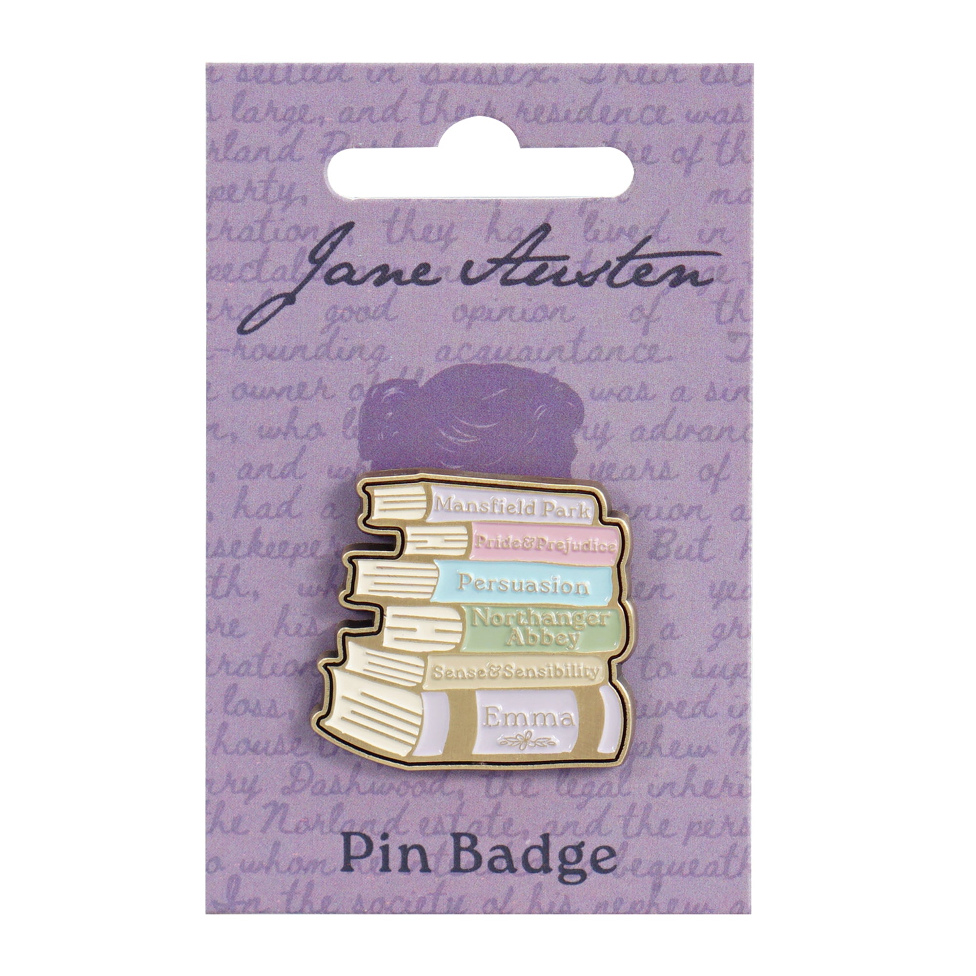 Jane Austen Book Stack pin's émail 3,8 cm multicolore
