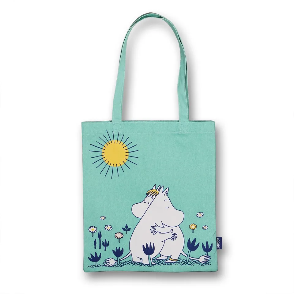 Moomin Hug sac shopper coton recyclé teal 42 cm