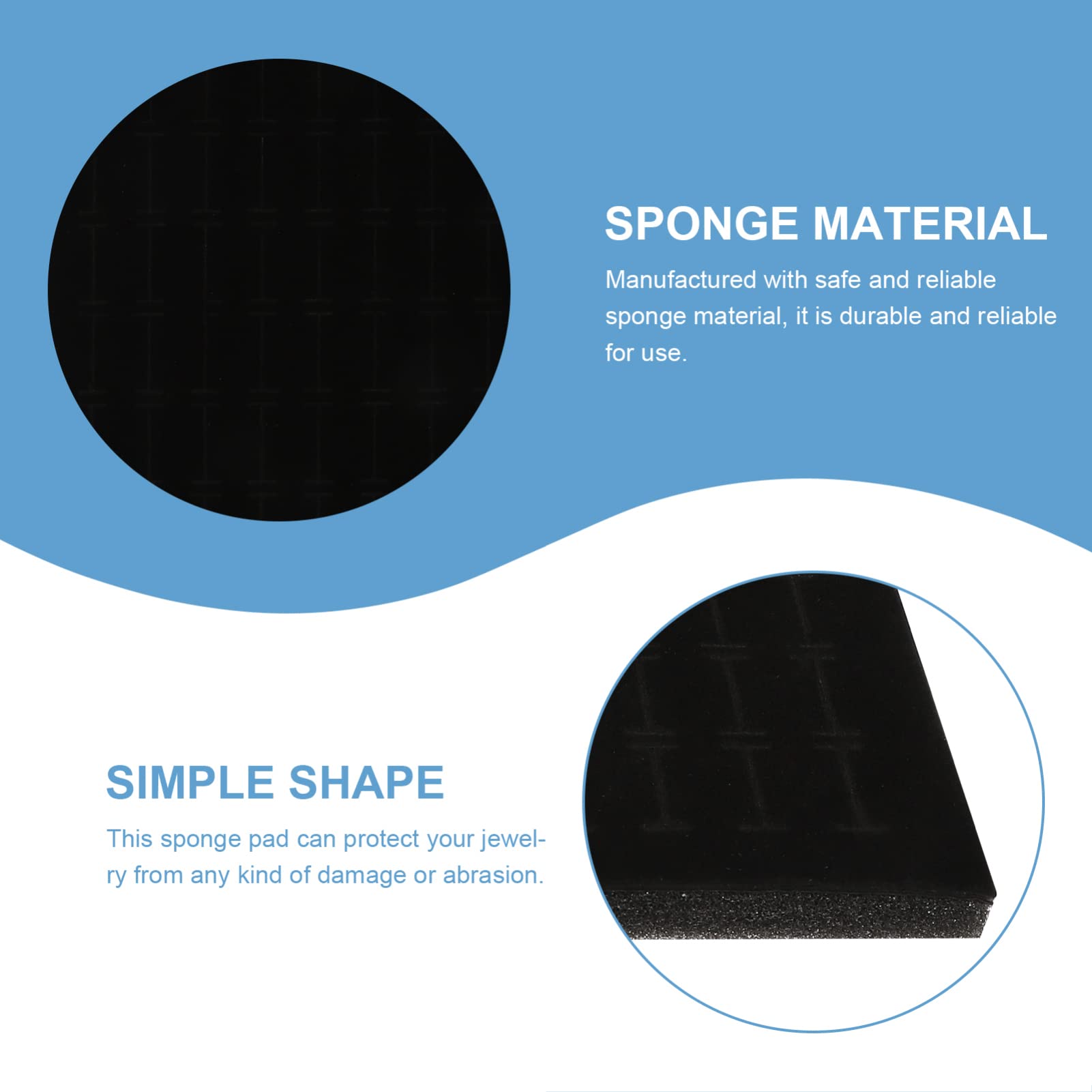 Alipis inserts éponge organisateur bijoux x4 noir 100 cases