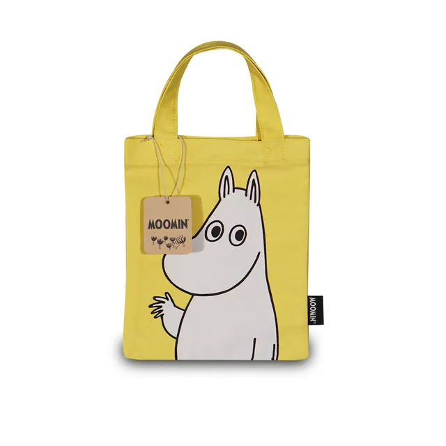 Moomin Daydreaming petit tote bag coton recyclé jaune