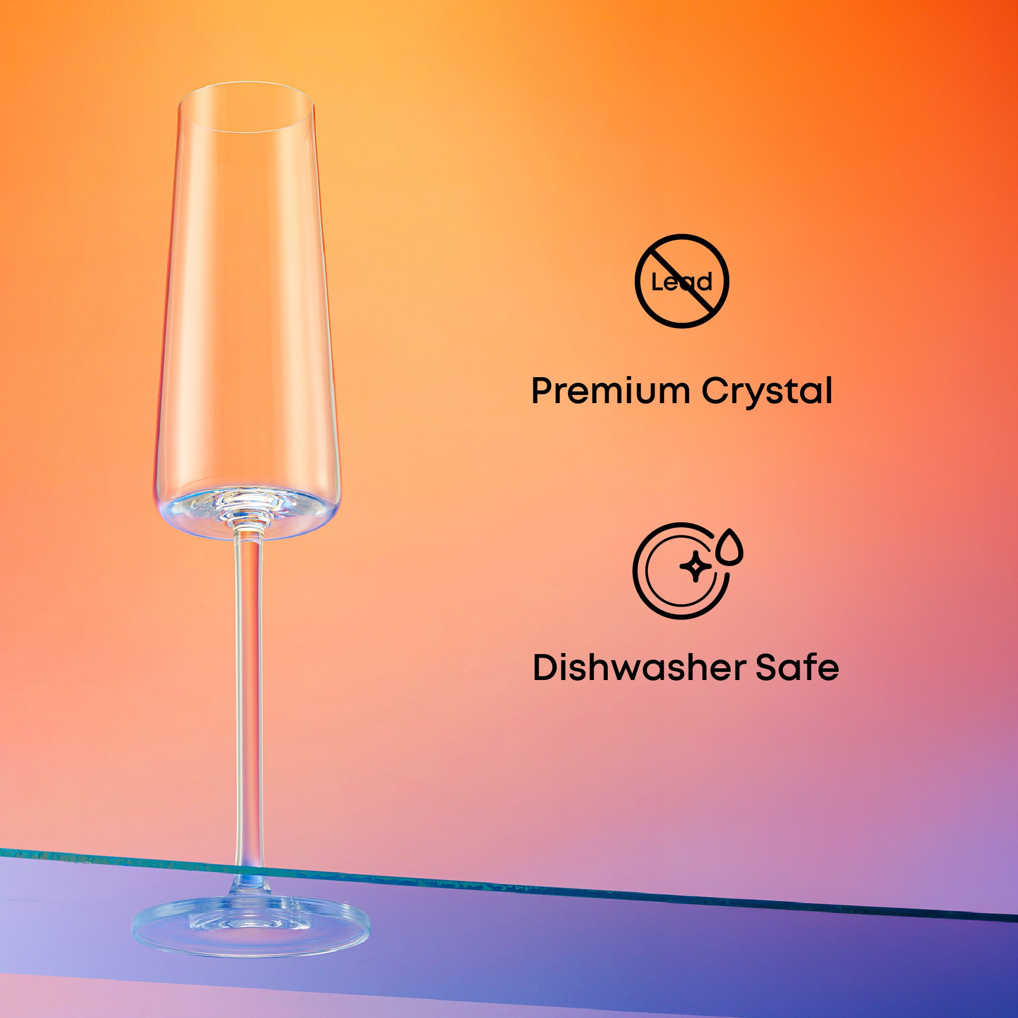 JoyJolt Aura flûte champagne cristal 18cl lot 4