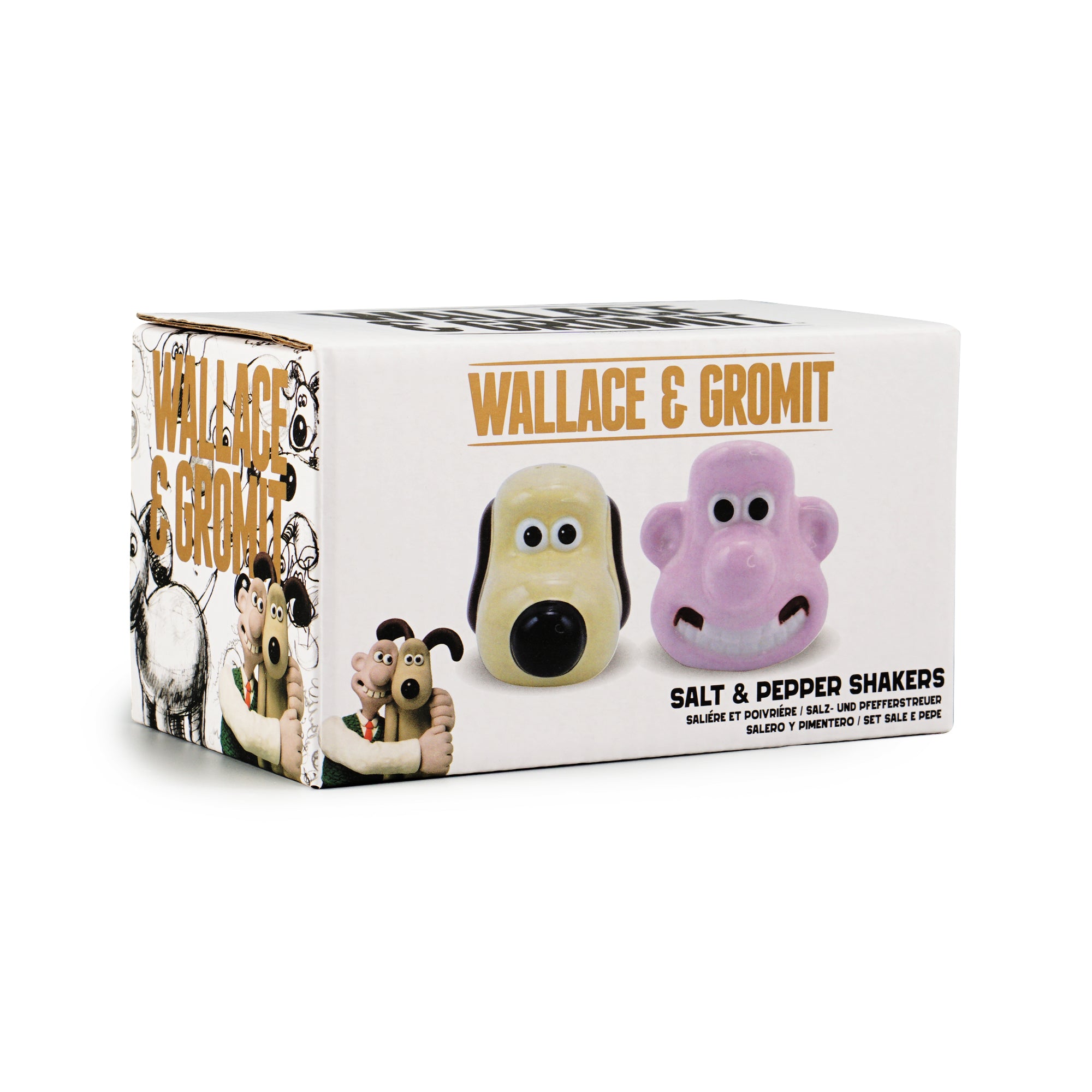 Wallace & Gromit salière poivrière céramique coffret